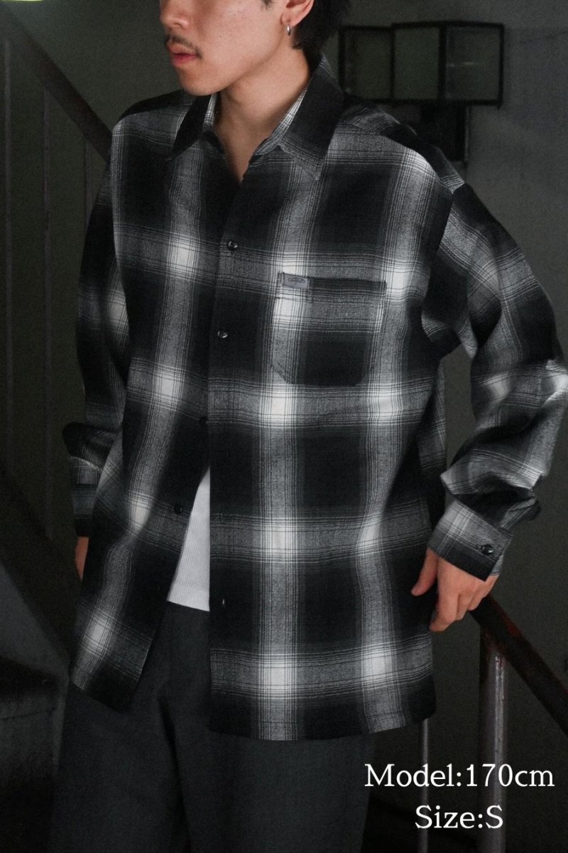 画像5: Caltop Ombre Check Shirt Black/Ivory (5)