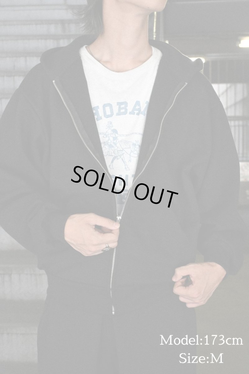 画像5: Los Angeles Apparel 10oz Mid-Weight Crop Zip Hoodie Black ロサンゼルスアパレル (5)