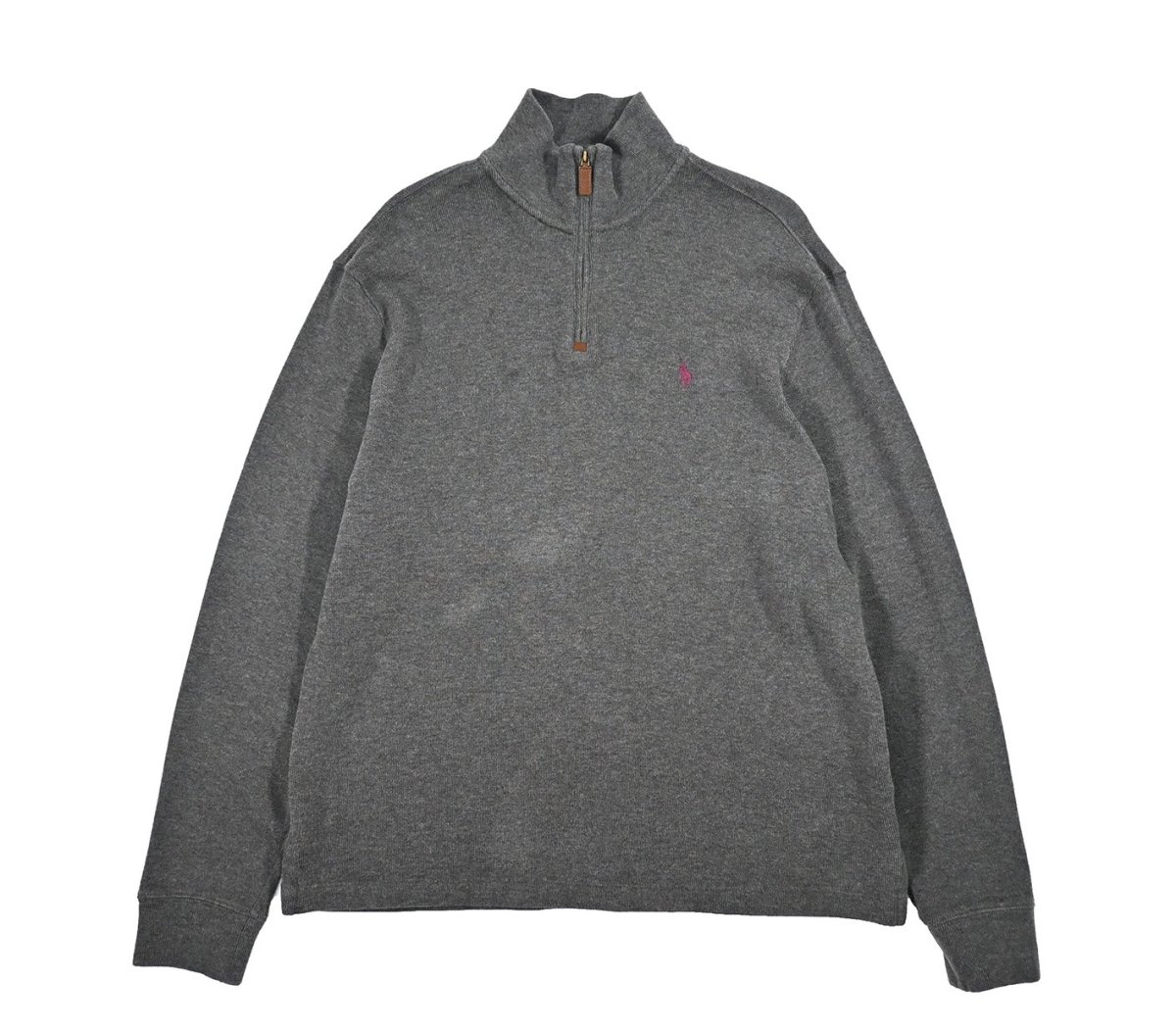 画像1: Used Polo Ralph Lauren Quarter Zip Knit Charcoal ラルフローレン (1)