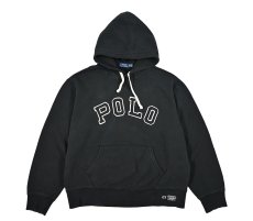 画像1: Used Polo Ralph Lauren Pullover Sweat Hoodie Black ラルフローレン (1)