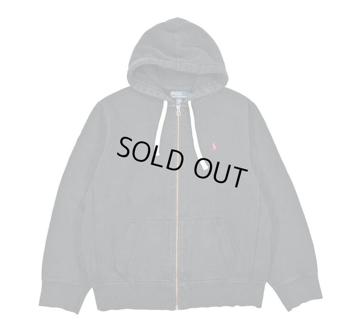 画像1: Used Polo Ralph Lauren Full Zip Sweat Hoodie Black ラルフローレン (1)