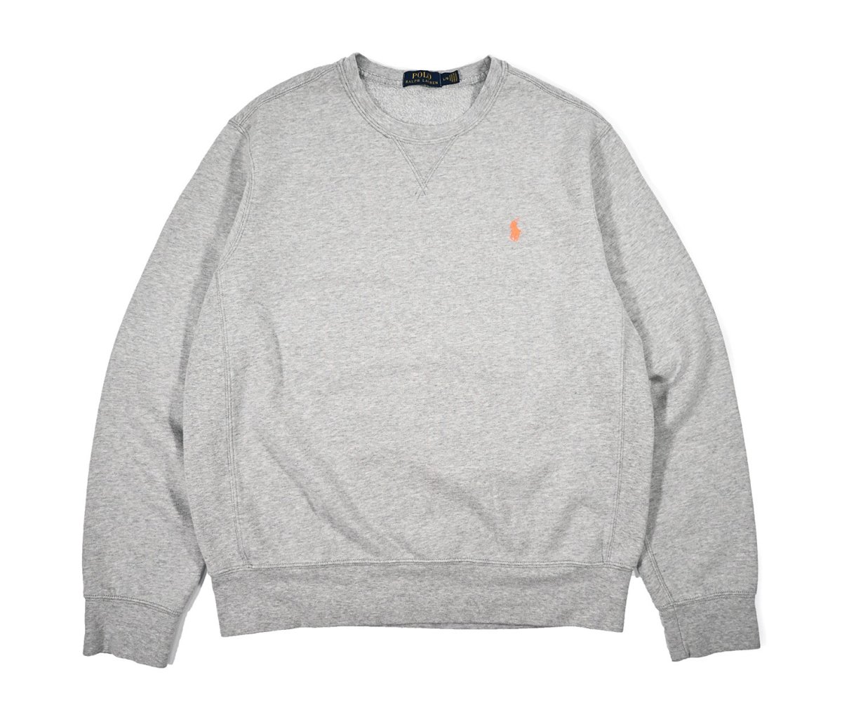 画像1: Used Polo Ralph Lauren Sweat Shirt Grey ラルフローレン (1)