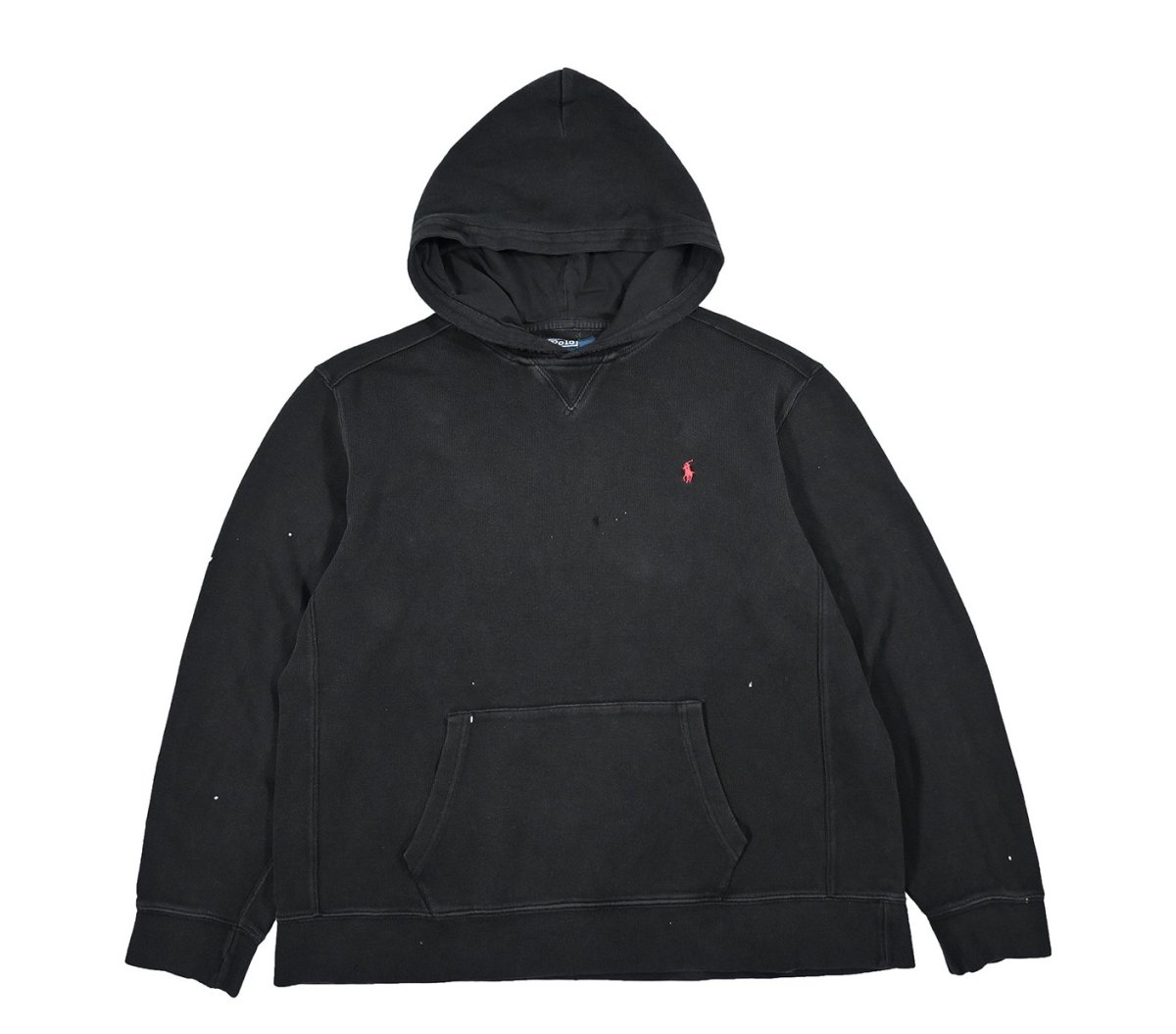 画像1: Used Polo Ralph Lauren Pullover Sweat Hoodie Black ラルフローレン (1)