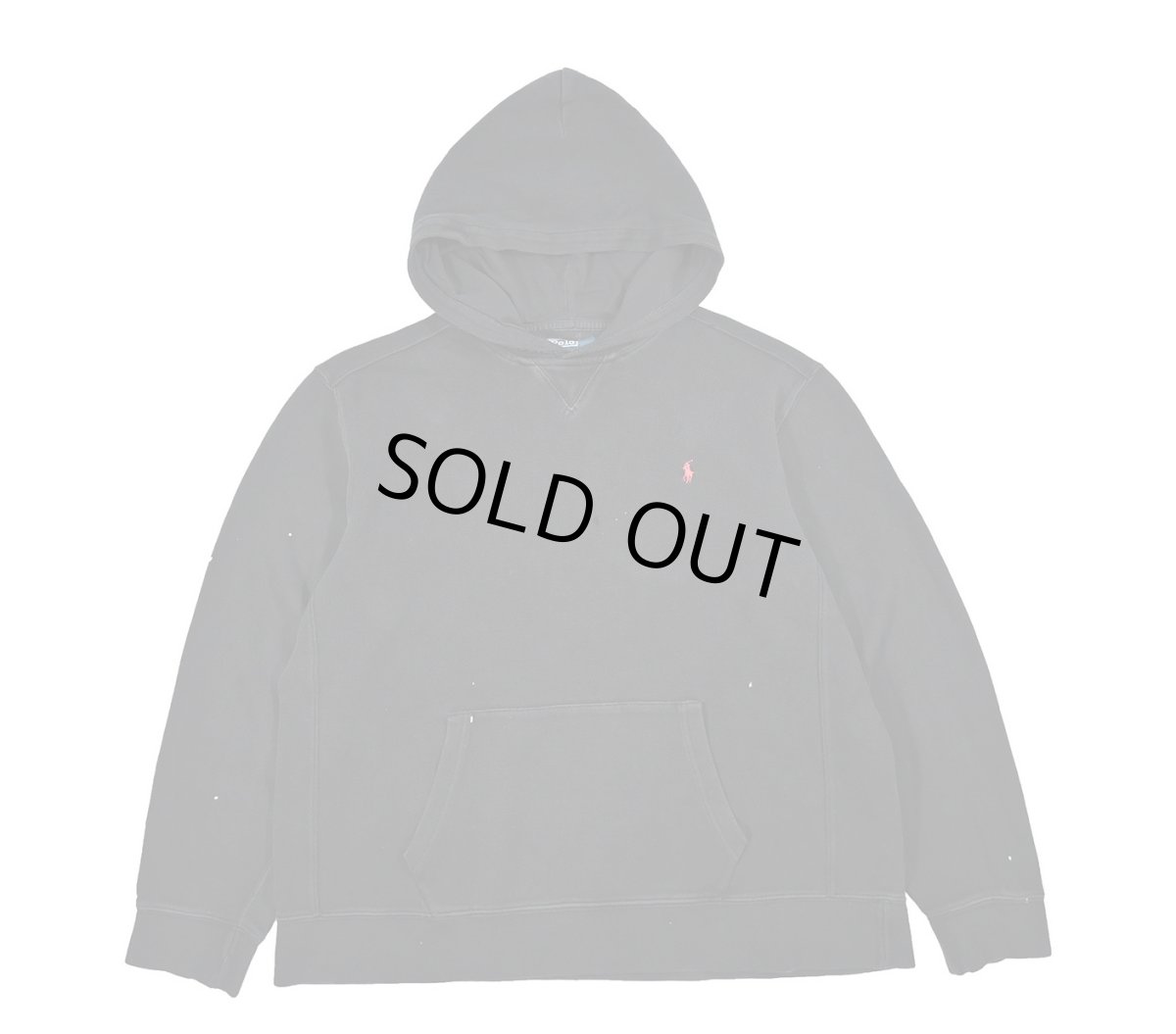 画像1: Used Polo Ralph Lauren Pullover Sweat Hoodie Black ラルフローレン (1)