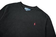 画像2: Used Polo Ralph Lauren Sweat Shirt Black ラルフローレン (2)