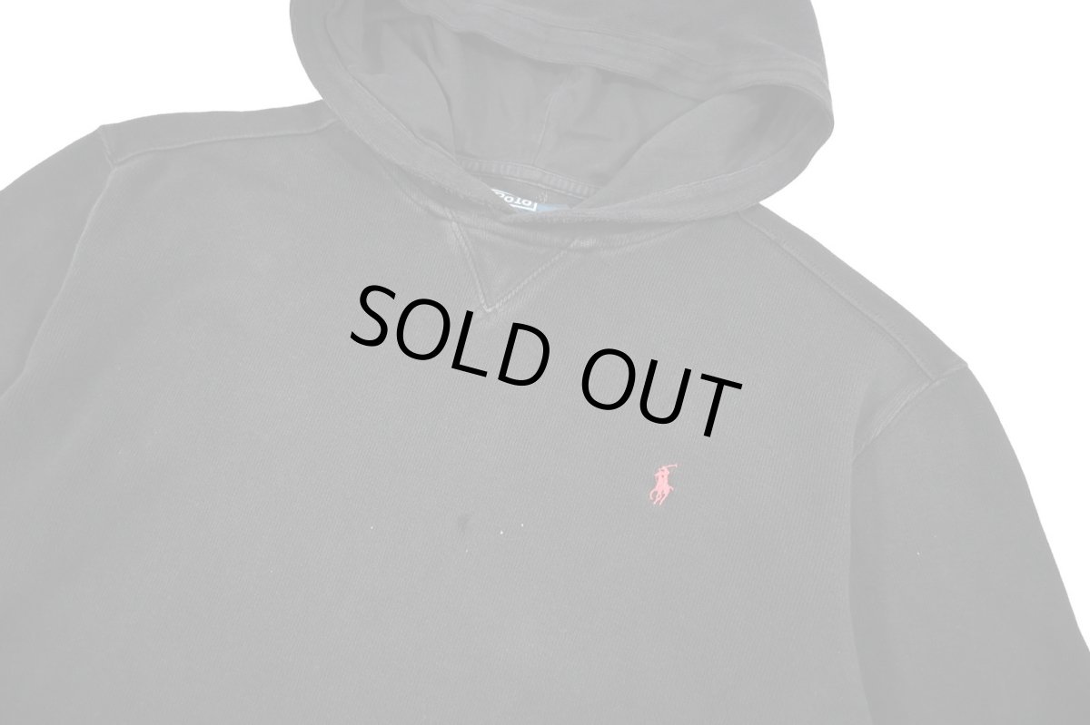 画像2: Used Polo Ralph Lauren Pullover Sweat Hoodie Black ラルフローレン (2)