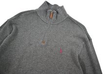 画像2: Used Polo Ralph Lauren Quarter Zip Knit Charcoal ラルフローレン (2)