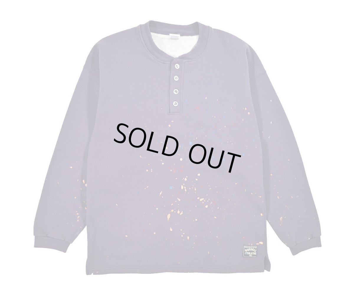 画像1: Used Russell Athletic Henley Neck Sweat Shirt made in USA (1)