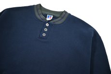 画像2: Used Russell Athletic Henley Neck Sweat Shirt made in USA (2)