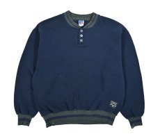 画像1: Used Russell Athletic Henley Neck Sweat Shirt made in USA (1)