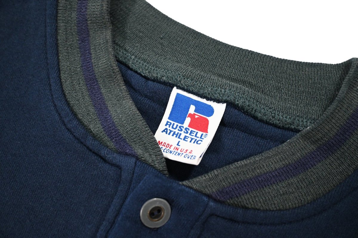 画像4: Used Russell Athletic Henley Neck Sweat Shirt made in USA (4)