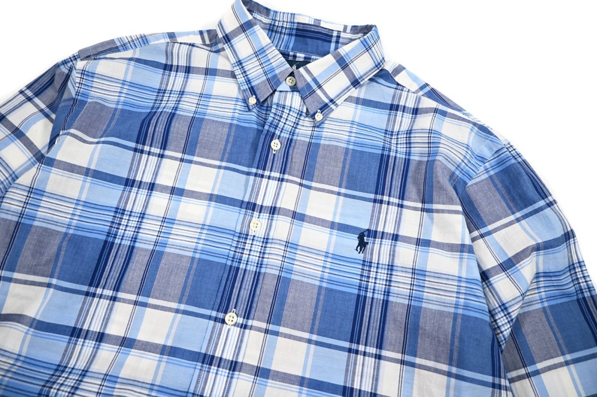 画像2: Deadstock Ralph Lauren Plaid Pattern B/D Shirt "Classic Fit" (2)