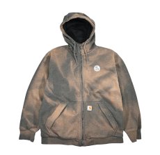 画像1: Used Carhartt Thermal Lined Zip Sweat Hoodie Fade Charcoal (1)
