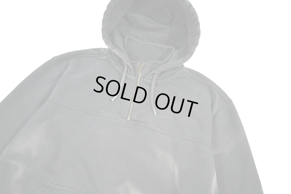 画像3: Used Carhartt Quarter Zip Sweat Hoodie Fade Black (3)