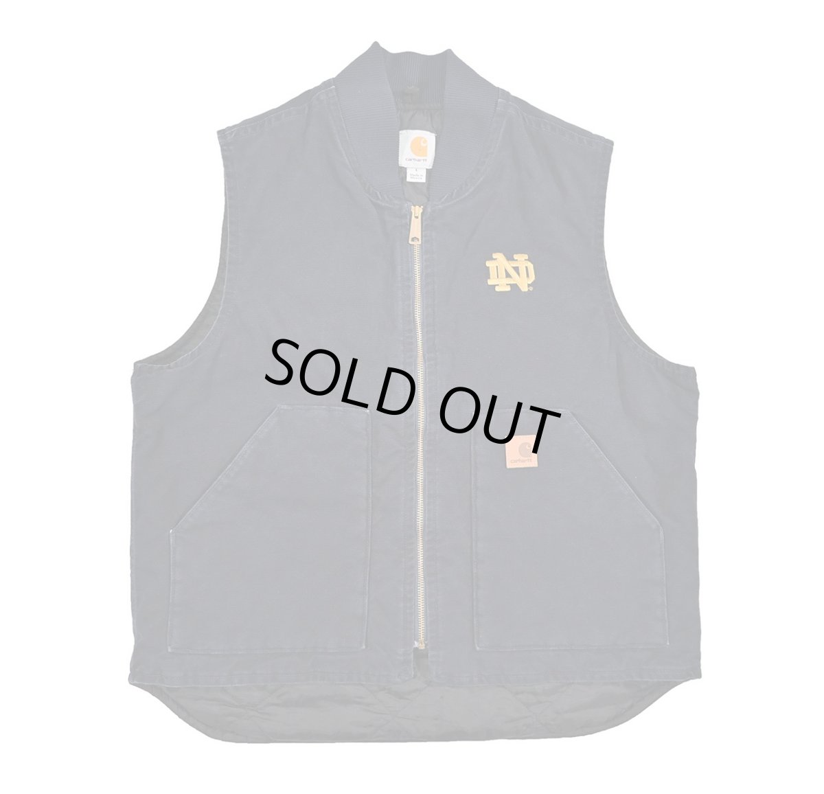 画像1: Used Carhartt Duck Vest Navy (1)