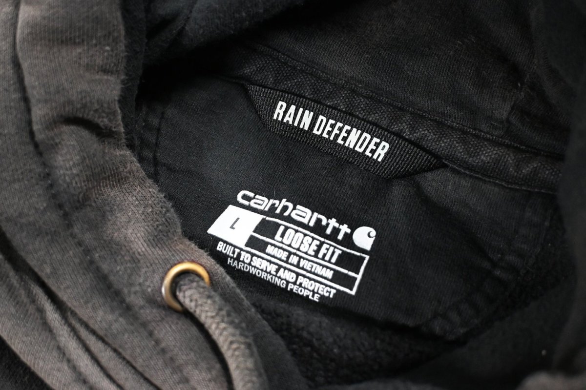 画像5: Used Carhartt Sweat Hoodie Fade Black (5)