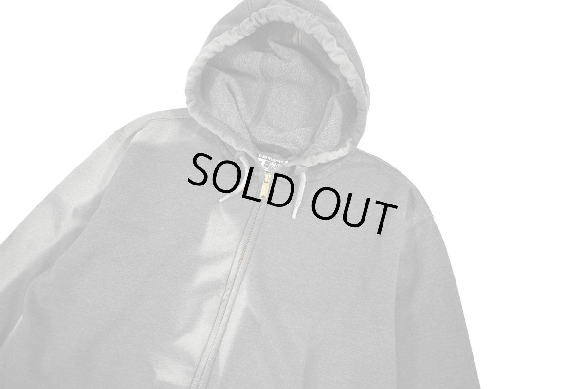 画像3: Used Carhartt Zip Sweat Hoodie Fade Charcoal (3)