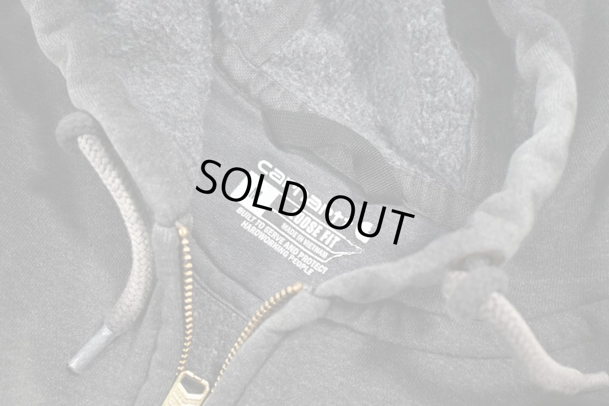 画像5: Used Carhartt Zip Sweat Hoodie Fade Charcoal (5)