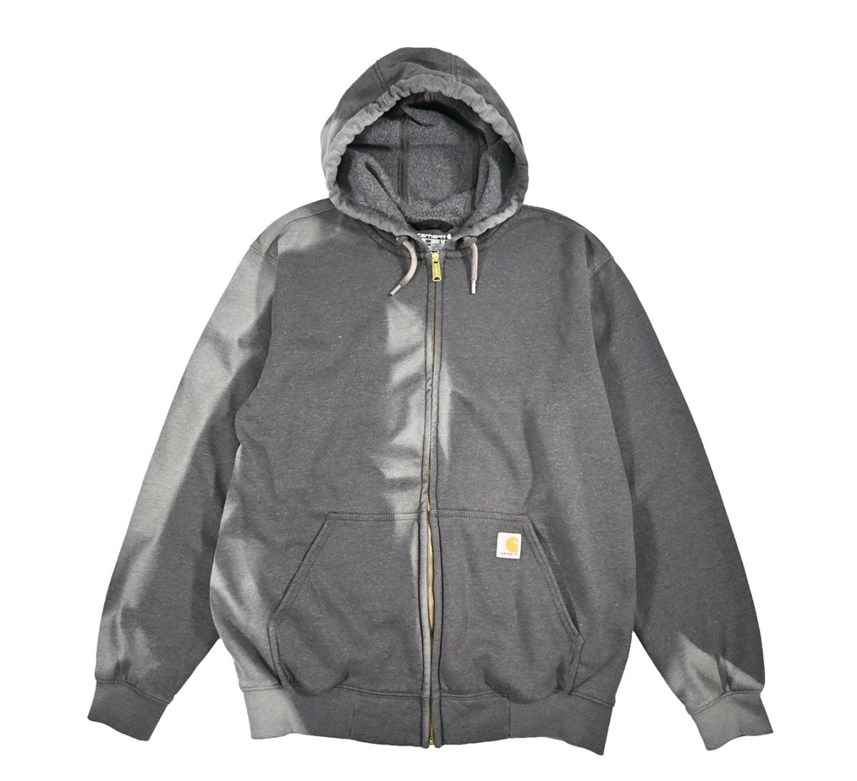 画像1: Used Carhartt Zip Sweat Hoodie Fade Charcoal (1)