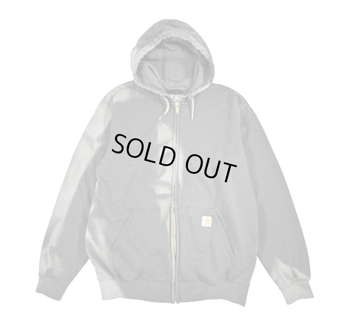 画像1: Used Carhartt Zip Sweat Hoodie Fade Charcoal (1)