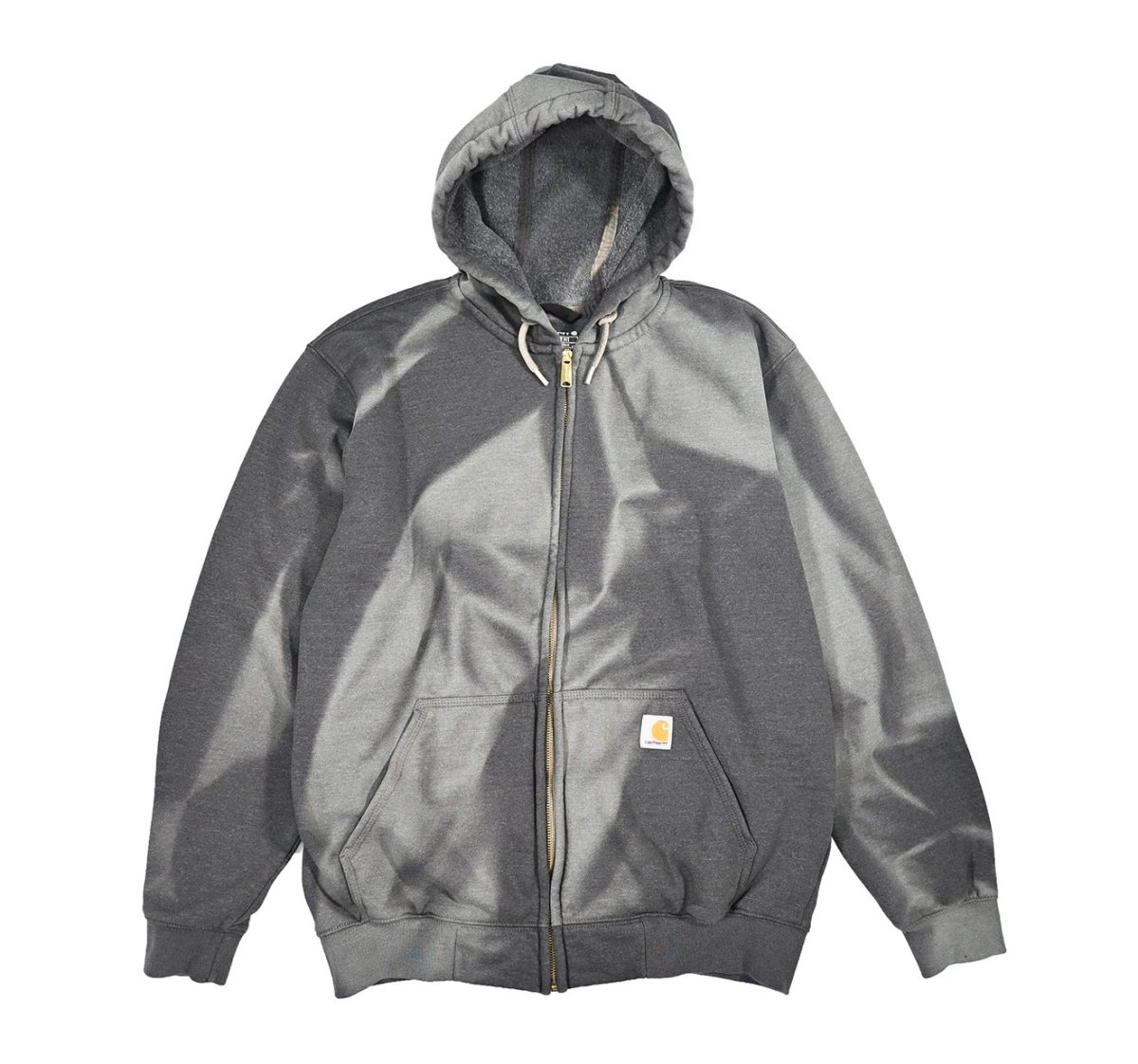 画像1: Used Carhartt Zip Sweat Hoodie Fade Charcoal (1)
