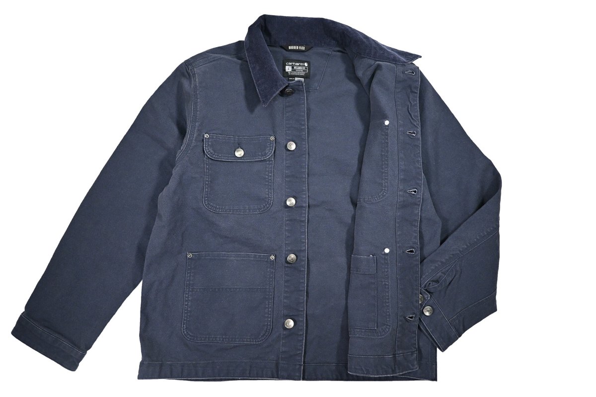 画像5: Carhartt Aged Duck Unlined Chore Coat Navy (5)
