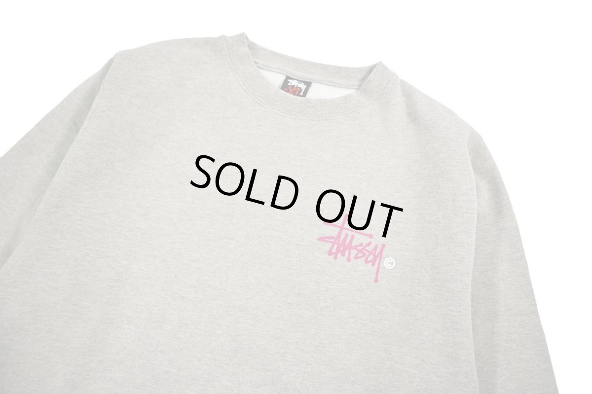 画像3: Deadstock Stussy Print Sweat Shirt Grey (3)