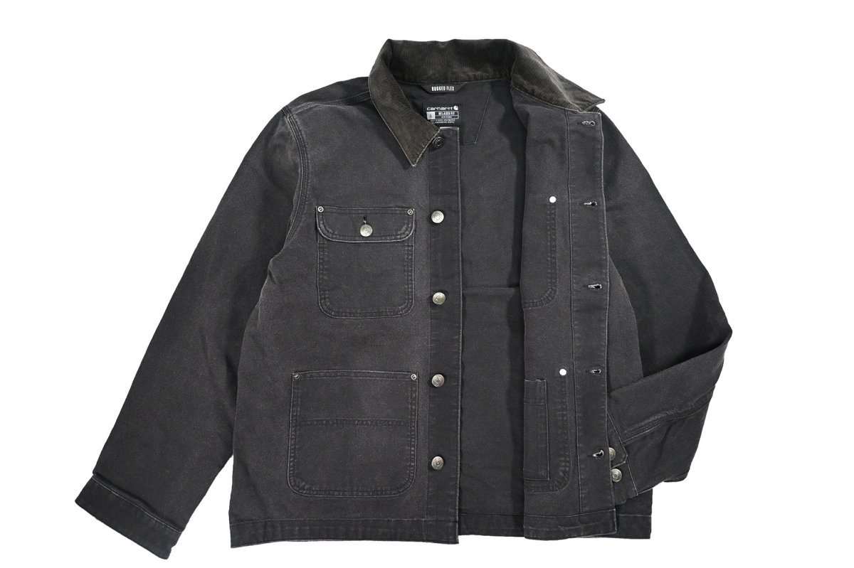 画像5: Carhartt Aged Duck Unlined Chore Coat Black (5)