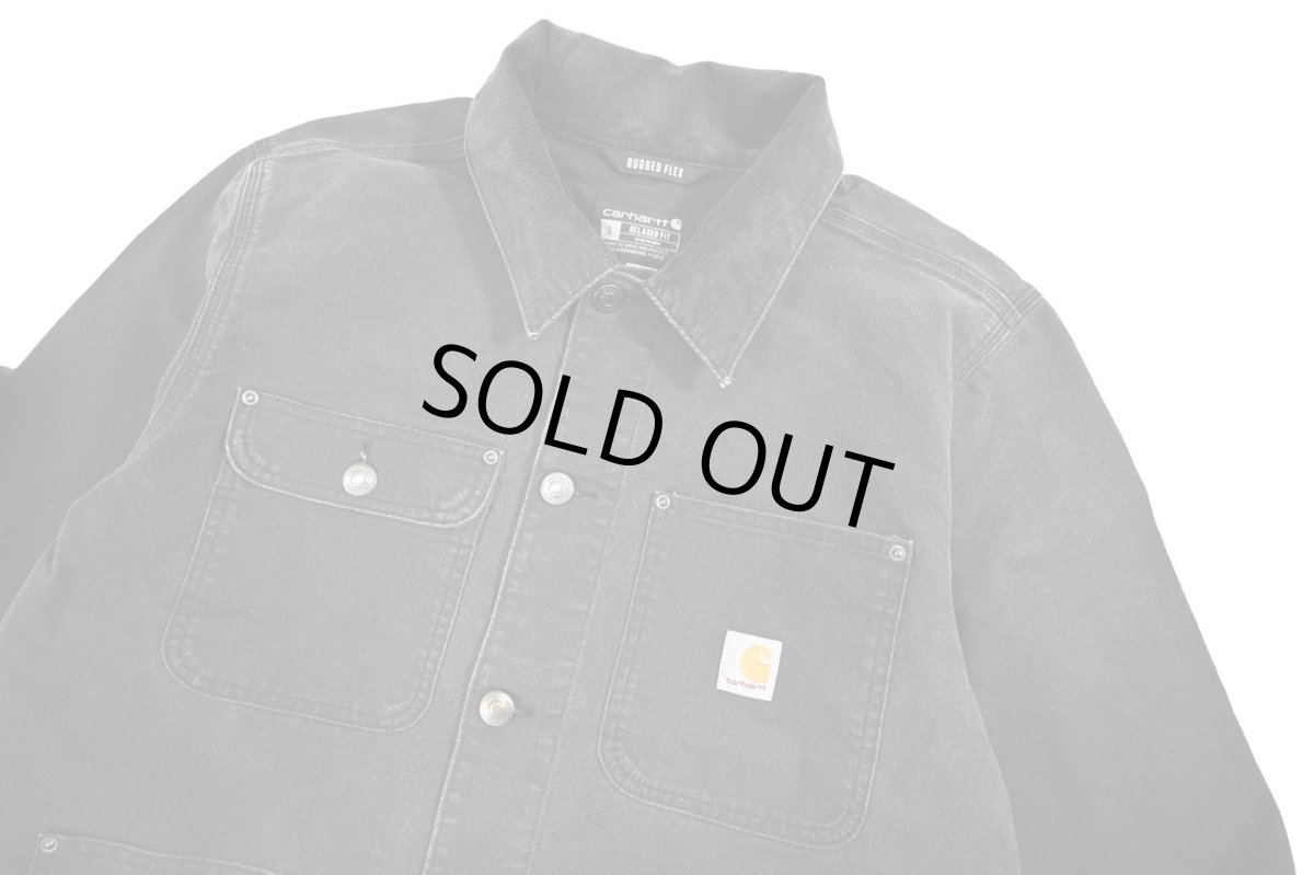 画像3: Carhartt Aged Duck Unlined Chore Coat Black (3)