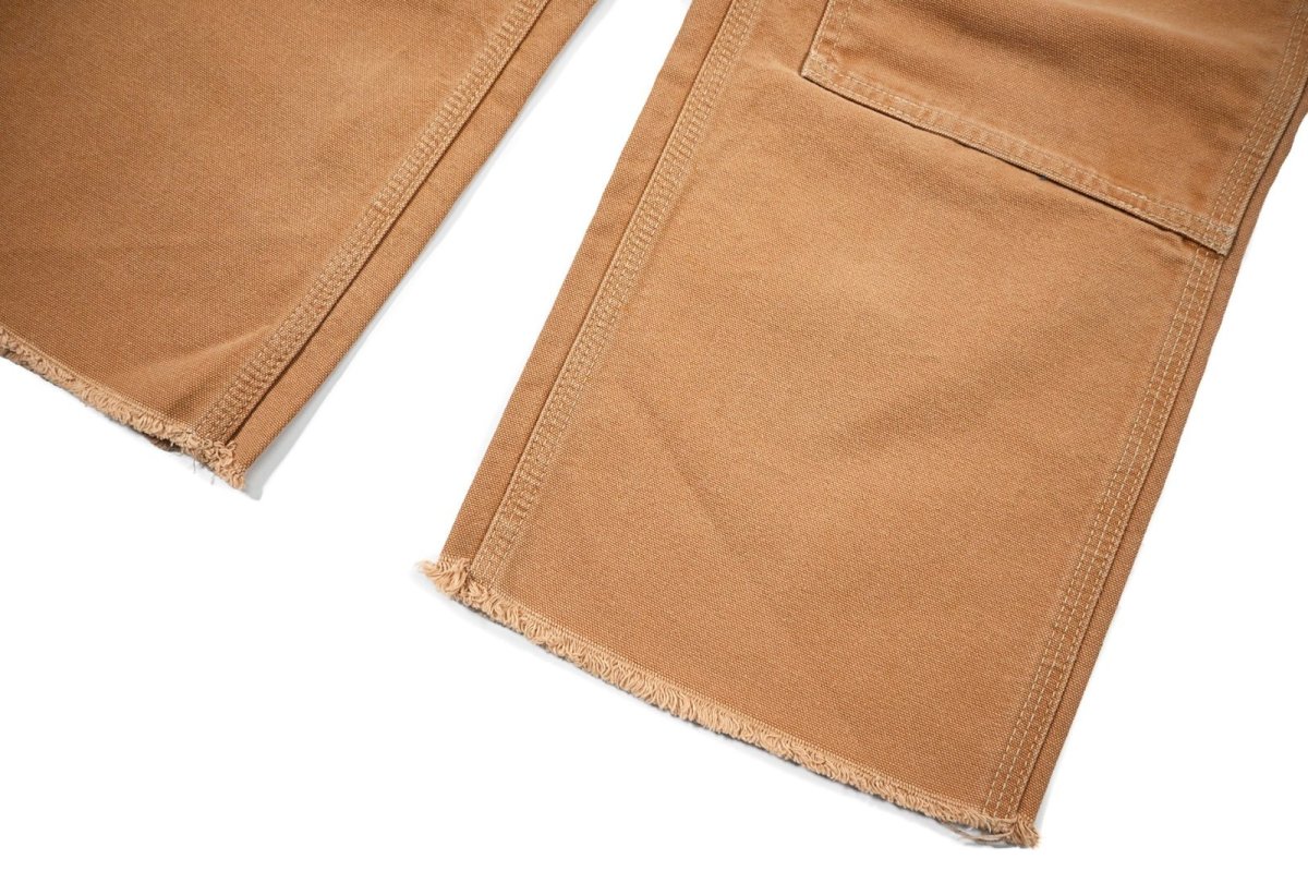 画像3: Used Carhartt Duck Double Knee Carpenter Pants Cut Off Brown made in USA カーハート (3)