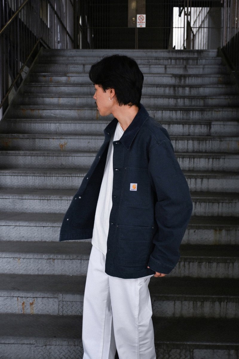 画像8: Carhartt Aged Duck Unlined Chore Coat Navy (8)
