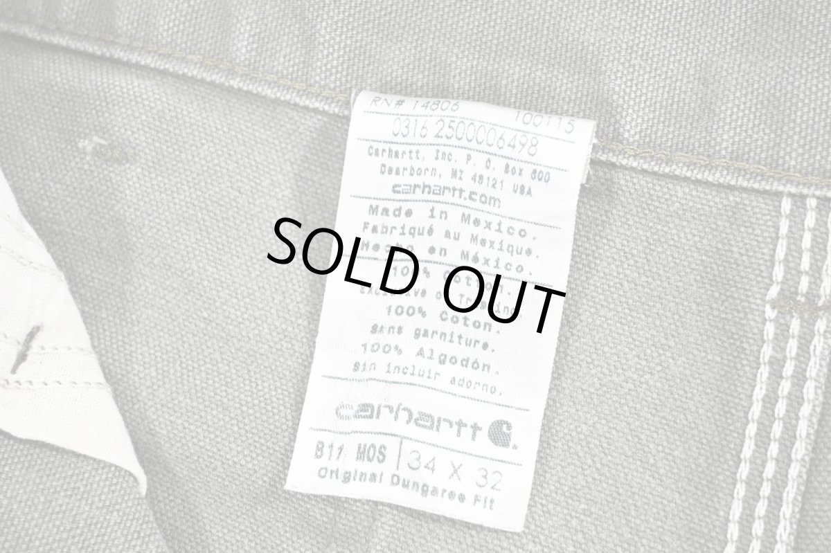 画像8: Used Carhartt Customized Duck Carpenter Pants Moss カーハート (8)