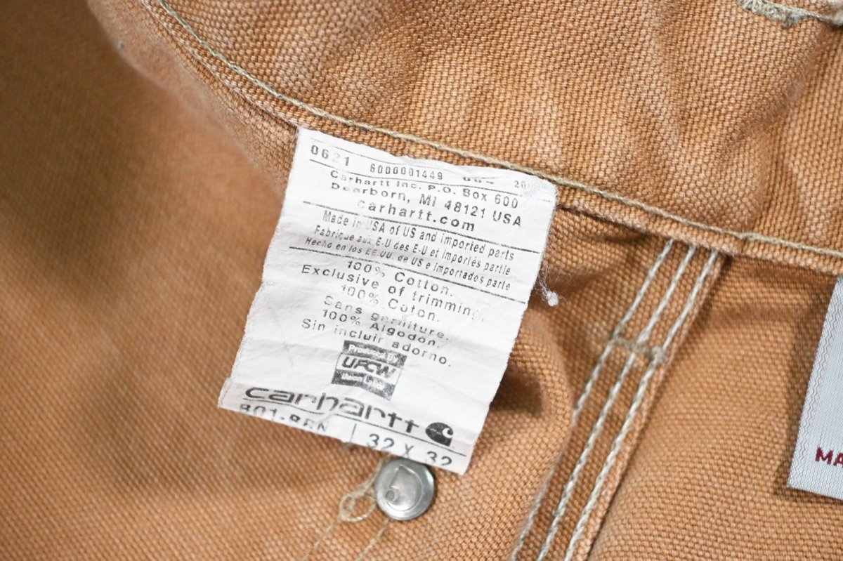 画像8: Used Carhartt Duck Double Knee Carpenter Pants Cut Off Brown made in USA カーハート (8)