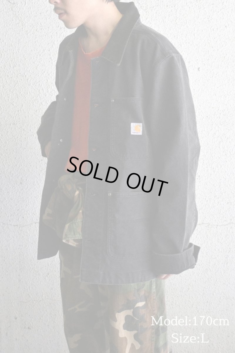 画像7: Carhartt Aged Duck Unlined Chore Coat Black (7)