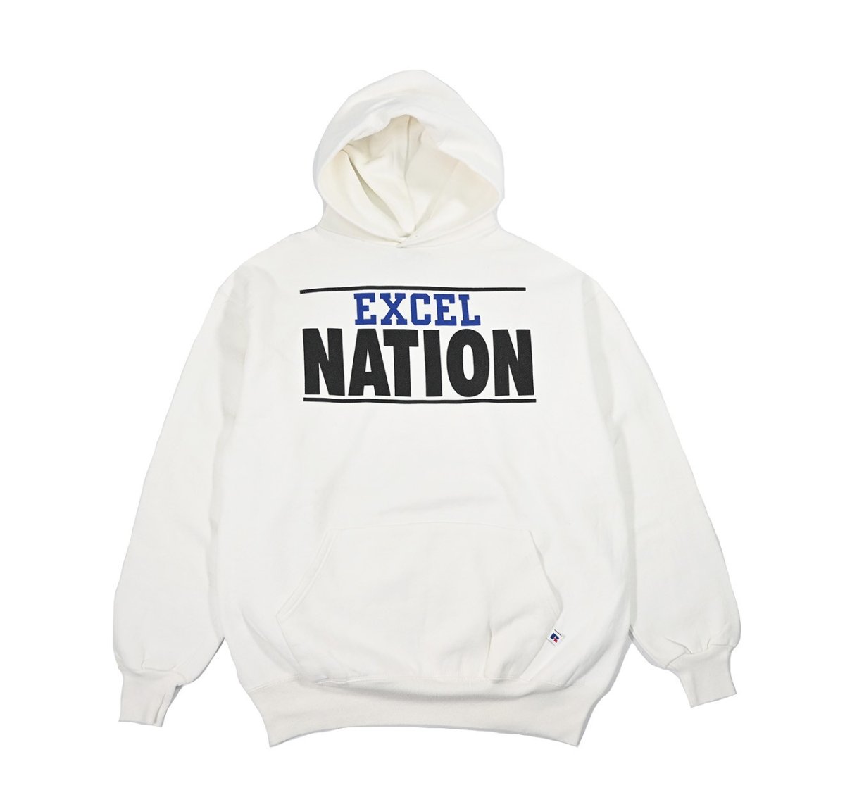 画像1: Used Russell Athletic Print Sweat Hoodie "Excel Nation" made in USA (1)