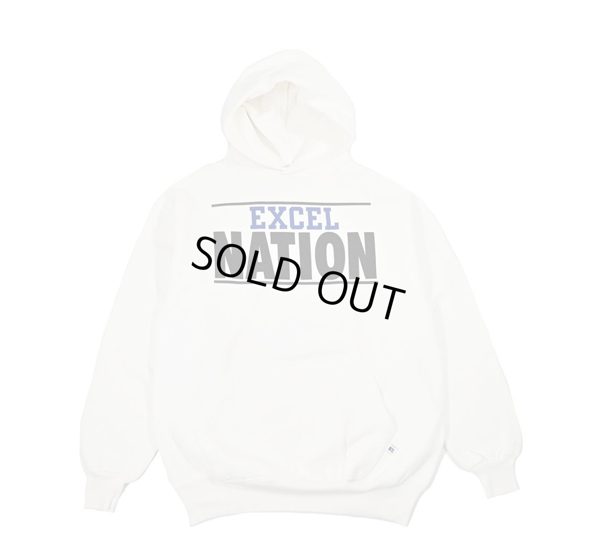 画像1: Used Russell Athletic Print Sweat Hoodie "Excel Nation" made in USA (1)