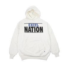 画像1: Used Russell Athletic Print Sweat Hoodie "Excel Nation" made in USA (1)