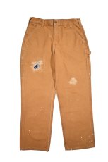 画像1: Used Carhartt Customized Duck Carpenter Pants Brown カーハート (1)