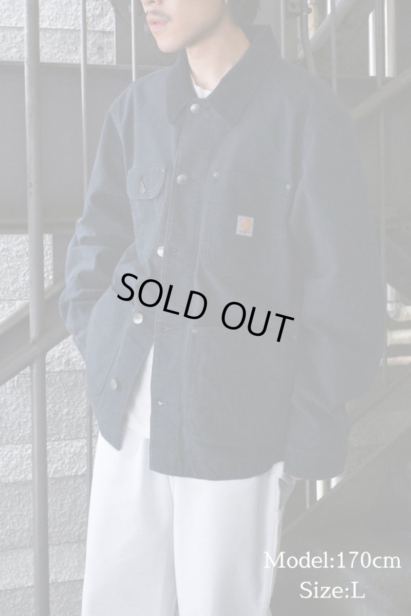 画像7: Carhartt Aged Duck Unlined Chore Coat Navy (7)