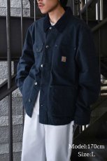 画像7: Carhartt Aged Duck Unlined Chore Coat Navy (7)