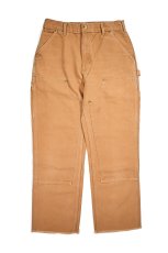 画像1: Used Carhartt Duck Double Knee Carpenter Pants Cut Off Brown made in USA カーハート (1)