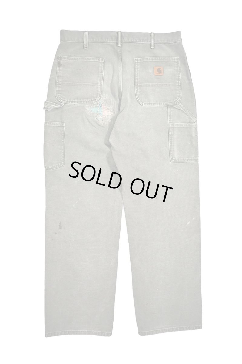 画像2: Used Carhartt Customized Duck Carpenter Pants Moss カーハート (2)