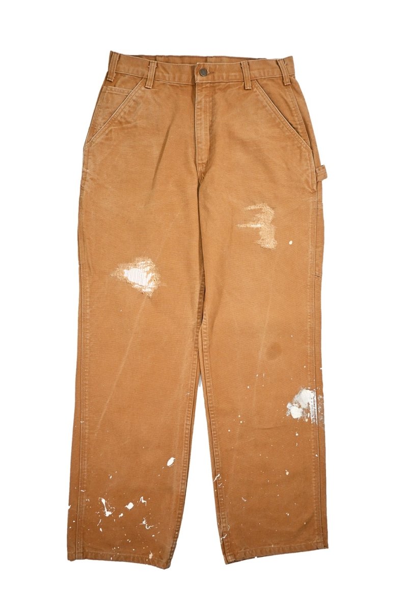 画像1: Used Carhartt Customized Duck Carpenter Pants Brown カーハート (1)