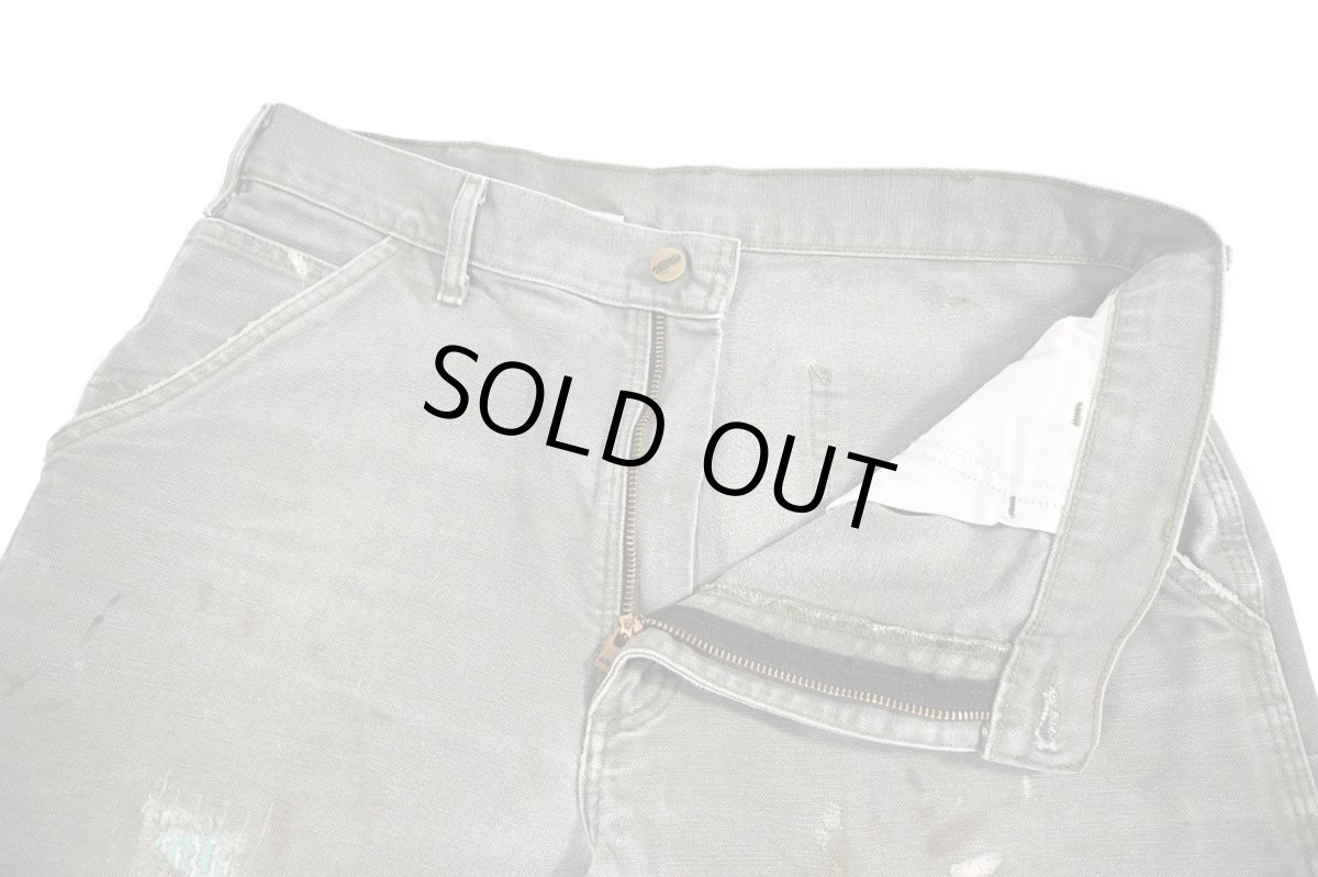 画像7: Used Carhartt Customized Duck Carpenter Pants Moss カーハート (7)