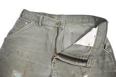 画像7: Used Carhartt Customized Duck Carpenter Pants Moss カーハート (7)