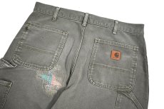 画像6: Used Carhartt Customized Duck Carpenter Pants Moss カーハート (6)