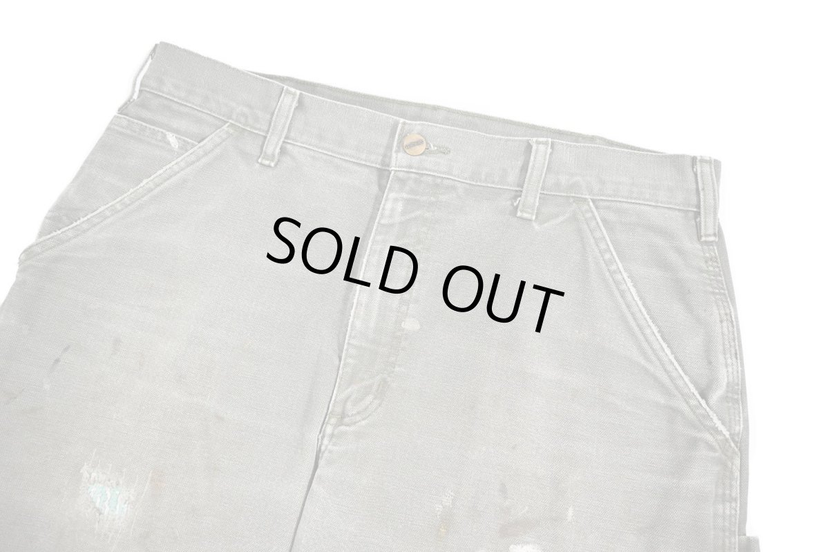 画像3: Used Carhartt Customized Duck Carpenter Pants Moss カーハート (3)