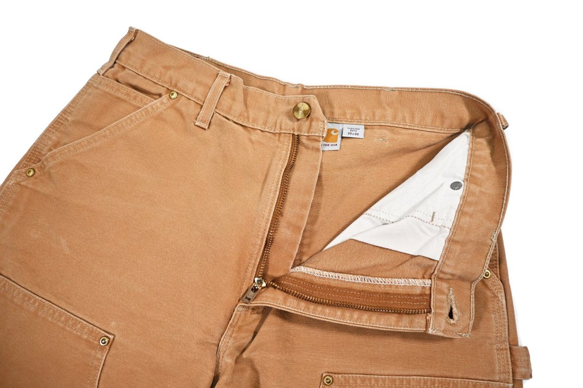 画像6: Used Carhartt Duck Double Knee Carpenter Pants Cut Off Brown made in USA カーハート (6)
