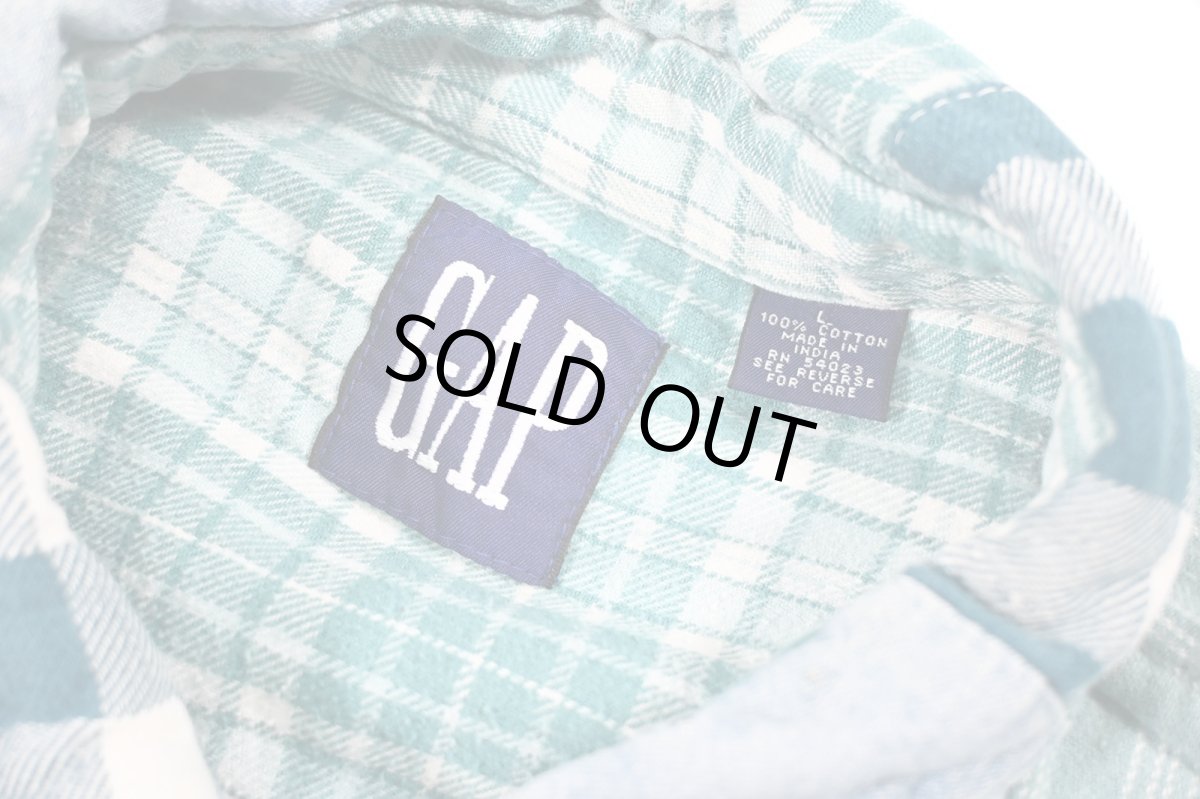 画像4: Used Gap Patchwork Flannel B/D Shirt (4)