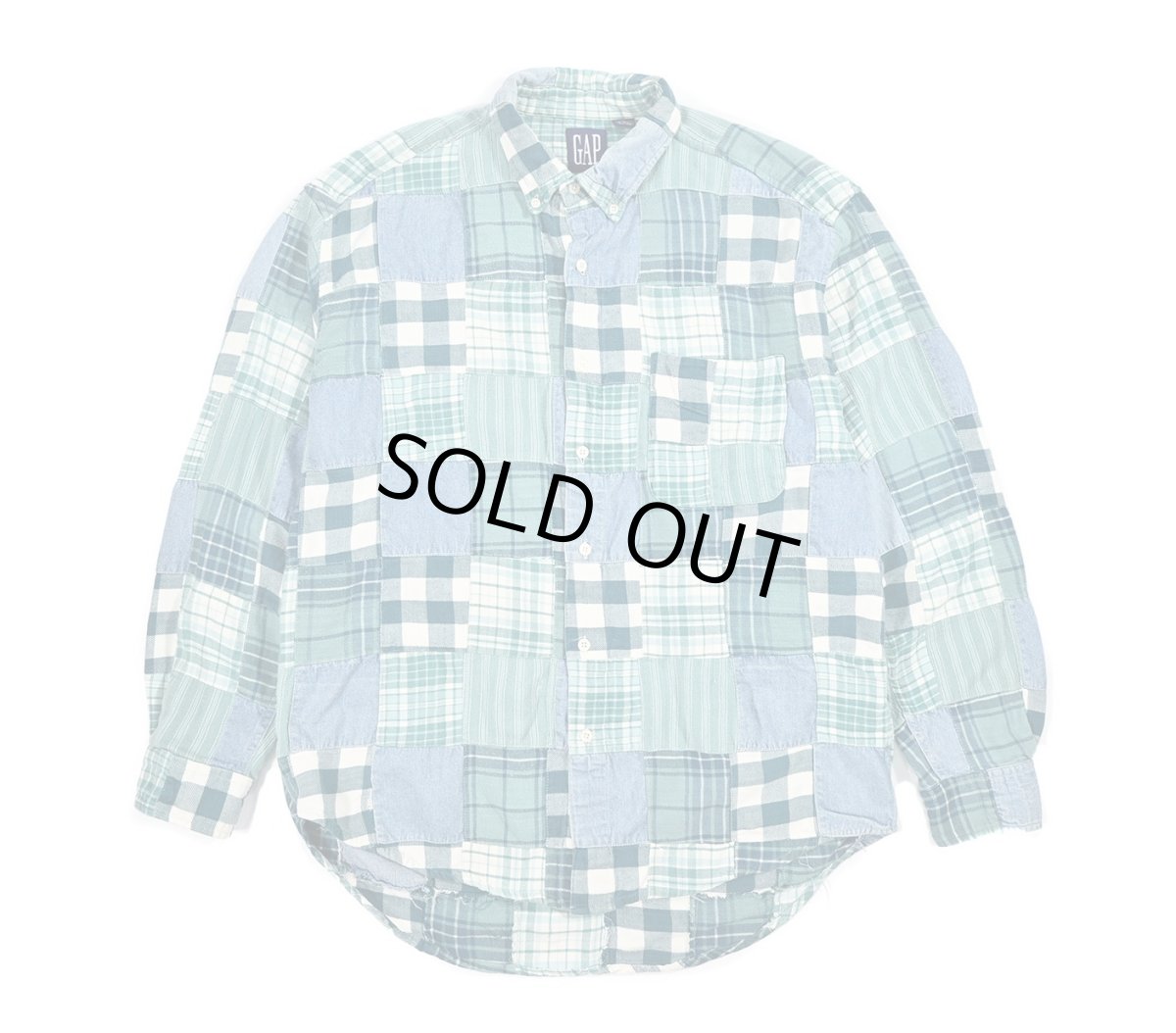 画像1: Used Gap Patchwork Flannel B/D Shirt (1)